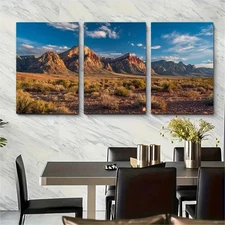 3pcs Nevada Poster USA Print Southwesten Perfect Wall Art Canvas Framed 50x70cm