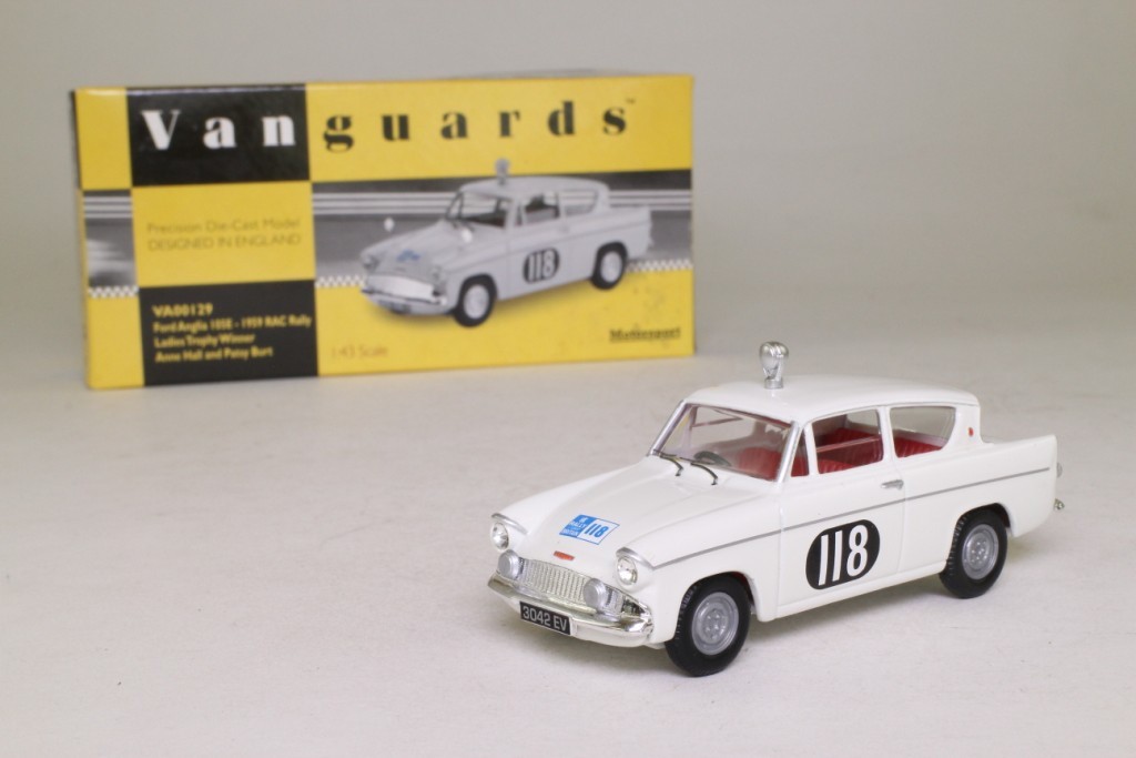 Ford Anglia 105E RAC Rally 1959 miniature Vanguards VA00129 voiture de collection 1/43