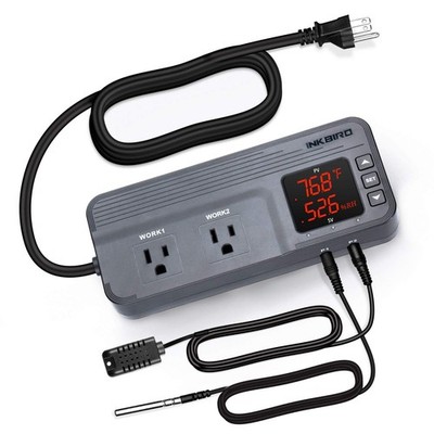 Inkbird Temperature and Humidity Controller ITC-608T Pre-Wired Dual Stage The...