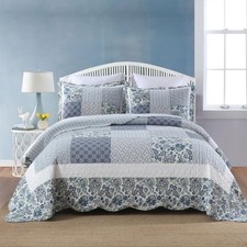 Cotton Bedspread Quilt Bedding Sets 3 Pieces Reversible Coverlet Sets Comfort...