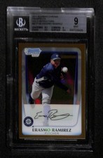 Erasmo Ramirez 2011 Bowman Chrome Prospects Gold Refractor 32/50 #BCP189 BGS 9