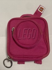 Lego Brick Backpack Mini Coin Purse Pink One Size 2 Pockets Zip 4”x4”x2” 2018