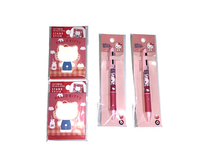 Sanrio Hello Kitty Stationery Set Japan Sticky Note 3Color Ballpoint Pen Kawaii