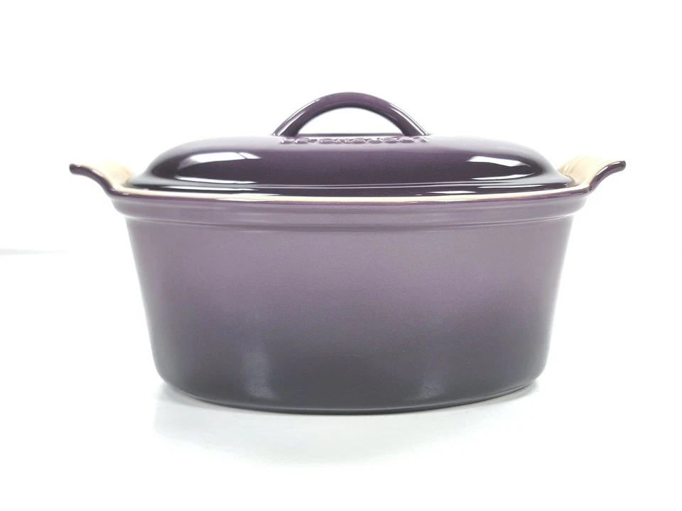 Le Creuset Stoneware Oval Terrine with Lid 20cm color ~ CASSIS Purple NWT - Image 2 of 4