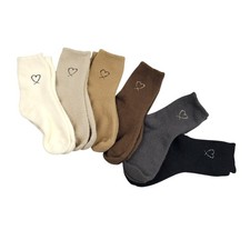 Jilly Warm Fuzzy Heart Socks 6 Pair Lot 6-11 Thick Plush Cozy Different Colors