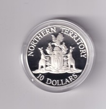 AUSTRALIAN: 1992 $10 STATE SERIES NORTHERN TERRITORY 92.5% SILVER PROOF COIN #