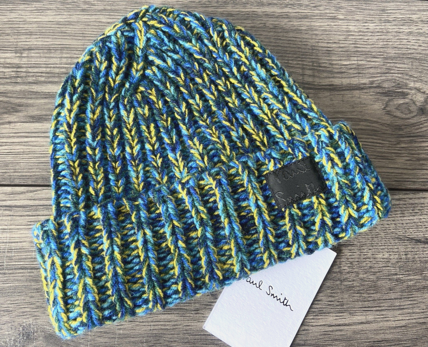 PAUL SMITH CHUNKY RIB KNIT BEANIE HAT MADE IN SCOTLAND BNWT