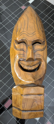 Hawaii  Ozeanien Maori Tiki Totem Holz Maske 54cm