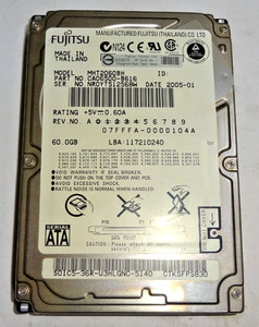 FUJITSU ***MHT2060BH *** 60 GB SATA HDD Notebook 2,5 ZOLL #NFP1406