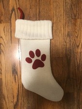 WONDERSHOP White Knit Pet Stocking Monogramed PAW PRINT Target 18  
