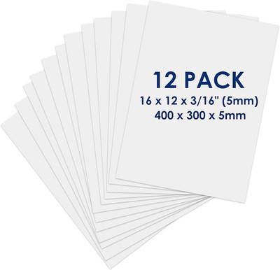 Foam Board 12 X 16 X 3/16'' - Premium 12 Pack - White Poster Board, Acid Free, Do