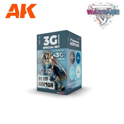 AK Interactive Wargame Color Set Blue Armor AKI 1063