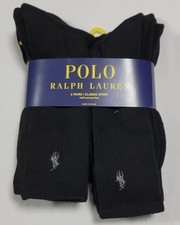 NWT POLO RALPH LAUREN 6-Pair Men’s Crew Socks Classic Sport Cushion! SIZE 6-12.5