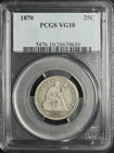 1870 PCGS VG-10 Seated Liberty Quarter