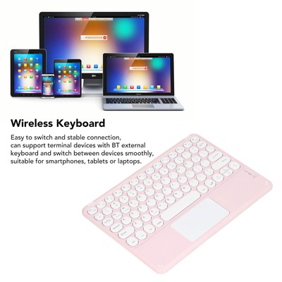 Touch Wireless Keyboard Runde Keycaps Ergonomisches Design Ultra Thin Smart DE