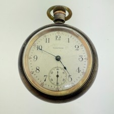 Antique 1909 Waltham 18s 17J Pocket Watch   Grade 825 Model 1883   Running