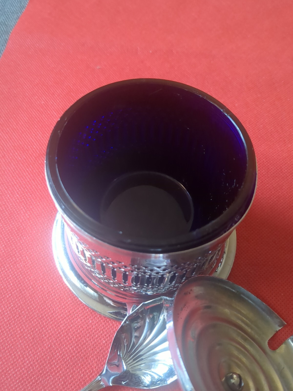 Vintage England Celtic Quality Silver Plate Pierced Condiment Jar with Insert