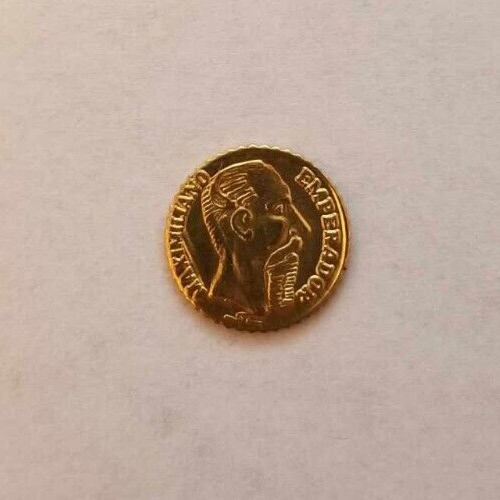 1865 Maximiliano Emperador Mexico Mini Coin .5 Gold Coin Lot of 12 - Picture 1 of 2