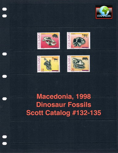 1.5x $3.90 Scott Value - 1996 MACEDONIA Fossil Dinosaurs NORTH MNH NH UMM