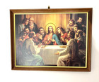 Last Supper Christian Wall Décor Wood & Gold Framed Artwork 18 x 14-Inch