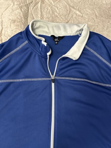 TGW 1/4 Zip Pullover Vest Men's 2XL Blue White Sleeveless Lightweight Golf