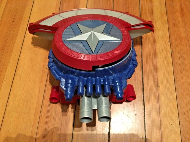 Nerf Marvel Avengers Civil War Captain America Blaster Reveal Shield Gun Dart 10 for sale online