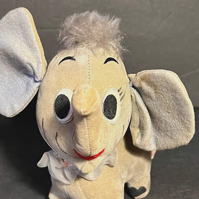Vintage 1960's Plush Sawdust Stuffed Grey Elephant Velveteen 6