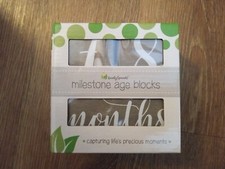 NEW   Lovely Sprouts Natural Solid Wood Milestone Age Blocks   Precious Moments