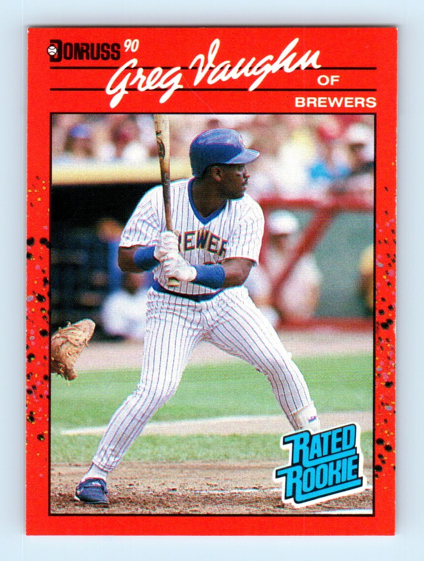 1990 Donruss #37 Greg Vaughn Rookie Milwaukee Brewers | eBay