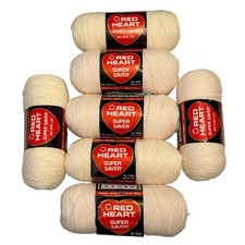 Red Heart Super Saver 0316 Soft White 7 oz Worsted 4 Ply Med Yarn 7 Skeins