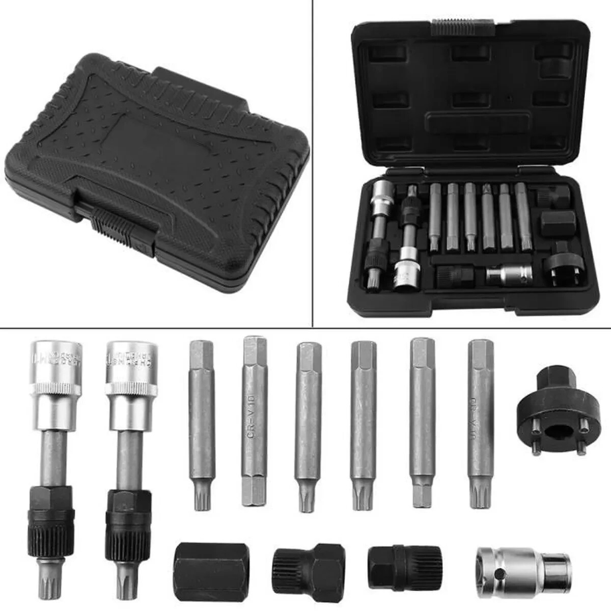 Kit douille alternateur 13 pièces pour démontage de poulie libre de garage