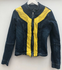 Vintage Quiksilver Denim Jacket Blue Yellow #101 Womens Small S