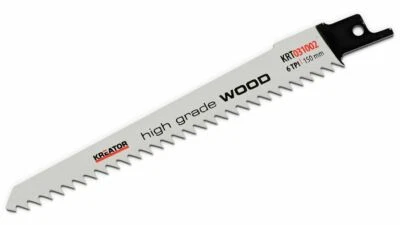 KREATOR 2xReciprocating saw sabre recipro blades 150mm to cut wood/plastic from 6-100mm
