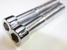 M12 x 1.75 50mm Polished chrome allen head socket bolts Qty 2 made in the USA