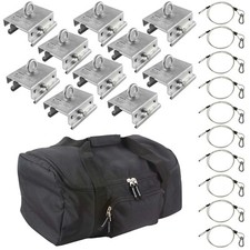 10 Trusst CT-TENT Adjustable Tent Clamps with Lighting Safety Cables and Case