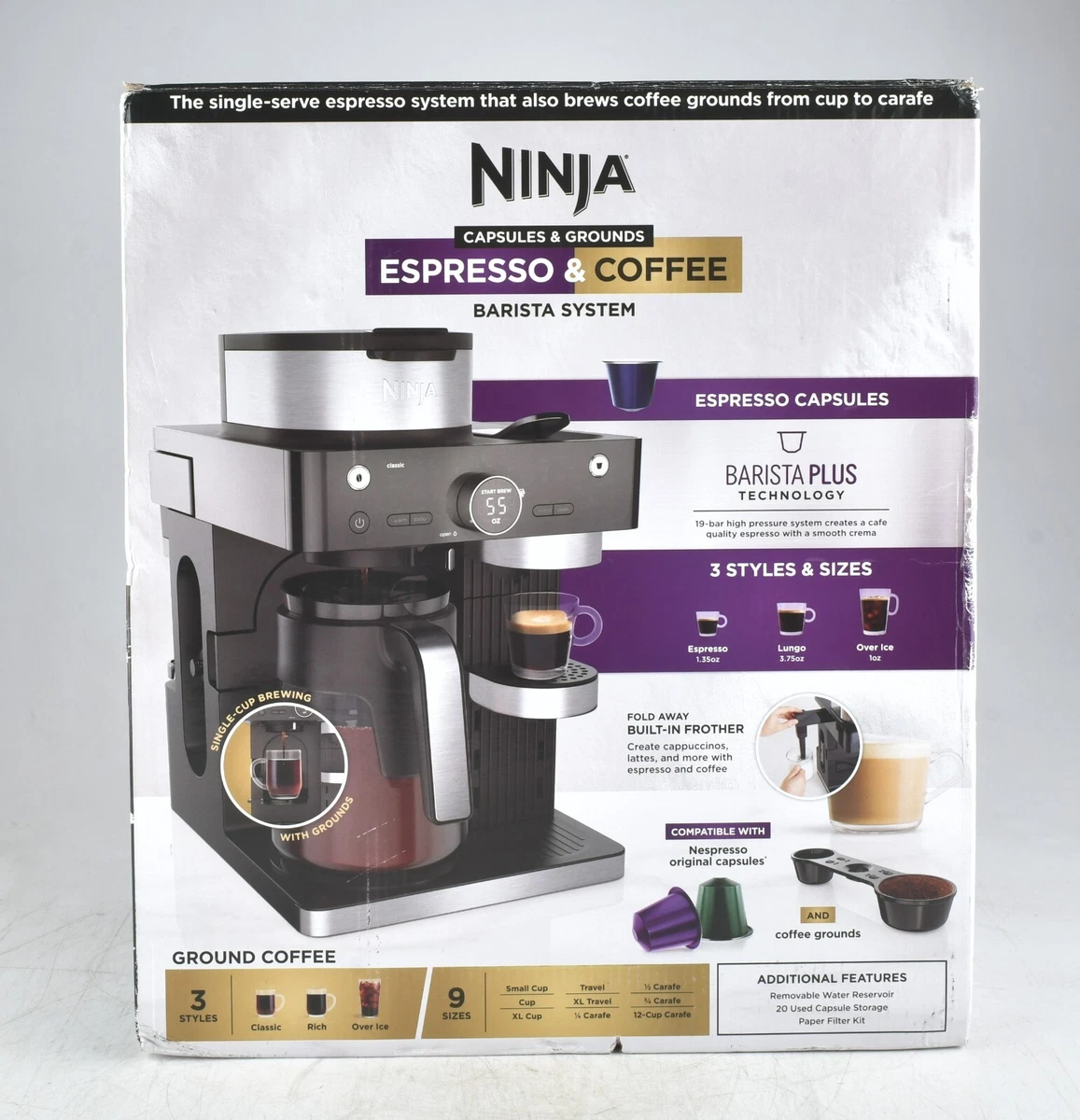 *Ninja Capsules & Grounds Espresso & Coffee Barista System CFN601