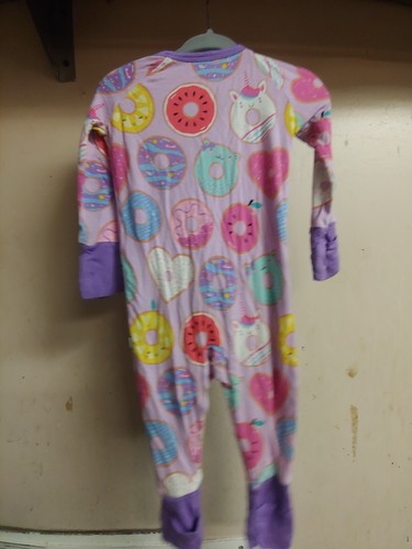 Little Sleepies 3-6 Monate Bambus Einteiler Reißverschluss Pyjama Lavendel Donuts - Bild 3 von 5