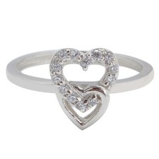 Solid 14KT White Gold  0.15Ct D/VVS1 Round Shape Accents Women's Wedding Ring