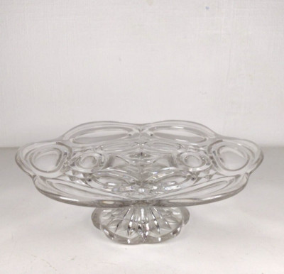 Viktorianischer Feuerstein Glas EXCELSIOR Tazza/Kuchenständer 21x8cm EAPG C:1860s B