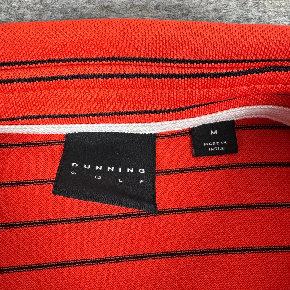 Camisa polo de golf Dunning naranja a rayas para hombre mediana M Foto 3 de 4