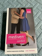NIB Mediven Medical Compression Stockings Women Thigh Lace TB CT NAVY II 15-20