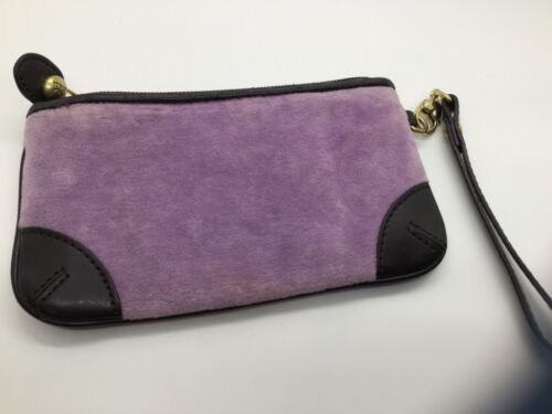 2011 Juicy Couture Wristlet Bag Women Purple Velvet Velour - Picture 3 of 10