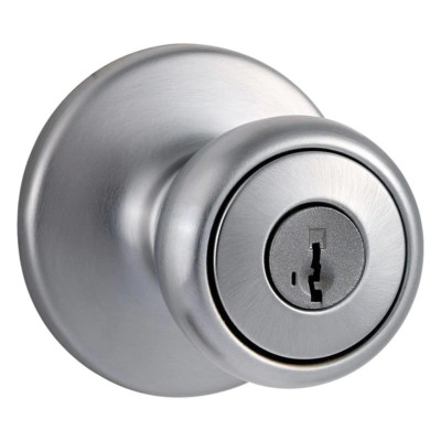 Tylo Satin Chrome Keyed Entry Door Knob Featuring Smartkey Security |