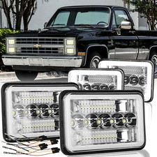H4652 4x6 For Chevy Pickup 1981-1987 C10 K10 Blazer Led Headlights Hi-lo Beam