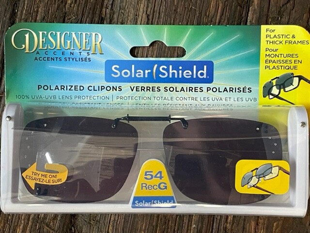 Solar Shield Clip-On Polarized Sunglasses Accent Design