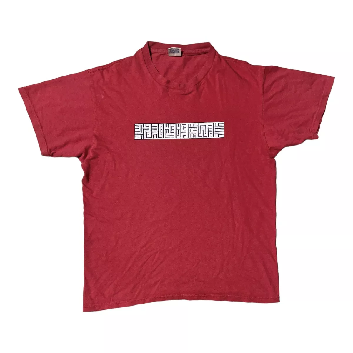 Supreme Optical Illusion Maze Tee Shirt Red Men s Size M