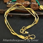Omer 925 Silver 3 Starnd Ancient Troy Gold Bracelet Artisan Turkish Fine Jewelry
