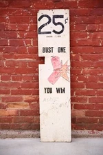 Vintage Carnival Fire Cracker Fireworks Oddity wood sign Antique knob down game