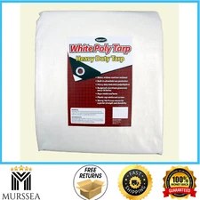 5 Ft. X 7 Ft. White Heavy Duty Tarp , White poly Trap