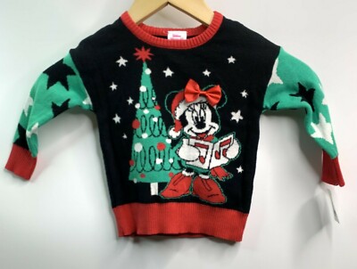 Disney Minnie Mouse 12 Month Sweater Toddler Girls Holiday Christmas Ugly  NEW